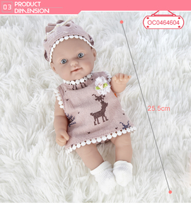 Бесплатная силиконовая маленькая силиконовая кукла для новорожденных детей 10 дюймов - Product Image 2