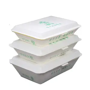 Embalagem biodegradável descartável, embalagem de alimentos para almoço, caixa de papel para arroz, alimentos e bebidas, retangular para aceitar