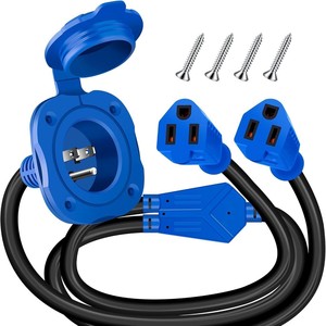 Cable de extensión para exteriores Nema 5-15R/P 15A 10AWG SJTOW IP65 a prueba de agua con cubierta para uso en caravanas - Product Image 1