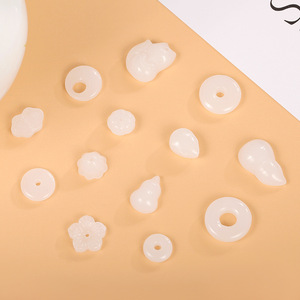 Pendentif en verre imitation jade, accessoires de bijoux DIY, dos plat, 20-40 pièces pour la fabrication de bracelets et le nail art - Product Image 4