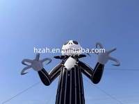 Modèle de ballon géant Crâne Jack Skellington en tissu Oxford 210D résistant au soleil pour événements publicitaires d'Halloween en extérieur
