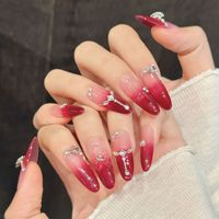 TSZS Vente en gros Faux ongles à presser faits main en acrylique, gaufrés 3D, réutilisables, forme cercueil moyenne pour femmes
