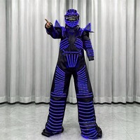 Costume de danseur robot LED pour adultes, adapté aux hommes et aux femmes - Ensemble de chevalettes lumineuses intégrales - pour les spectacles sur scène en club et en bar