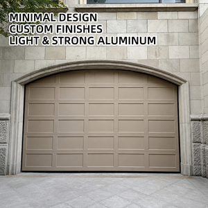Porte de <span class=keywords><strong>garage</strong></span> sectionnelle en aluminium LIXON, finition personnalisée, isolée, porte automatique à ouverture par le haut pour les projets de construction de villas - Product Image 1