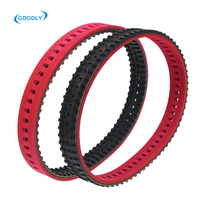 Courroie de distribution industrielle en caoutchouc rouge avec cordon en fibre de verre, largeur 10 mm, résistante à l'usure pour machine d'emballage, convoyeur synchrone, poinçonnage