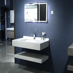 <span class=keywords><strong>Vanity</strong></span> mandi <span class=keywords><strong>48</strong></span> inci dengan gloss tinggi abu-abu dengan atasan <span class=keywords><strong>Vanity</strong></span> batu sined diperkuat dalam putih dengan baskom putih - Product Image 3