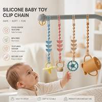 Chaîne de sucette personnalisée en silicone pour bébé, OEM ODM, attache de dentition réutilisable pour bébé, support de sucette