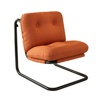 Fauteuil de salon moderne en velours noir, design suspendu minimaliste, fauteuil individuel de luxe léger pour l'ameublement de la maison