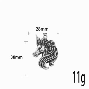 Collar de hombre con colgante de unicornio de acero inoxidable con temática animal para uso diario - Product Image 4