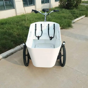 Vélo à assistance électrique à 3 roues avec sièges avant pour enfants et bébés, vélos cargo électriques familiaux tendance avec housse de pluie, conception sécurisée pour animaux de compagnie et enfants - Product Image 2