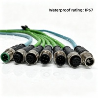 Konektor Steker Penerbangan Tipe X Delapan Inti M12 ke RJ45 dengan Kabel Ethernet Cat6 Tahan Air Jaringan Gigabit Buatan China