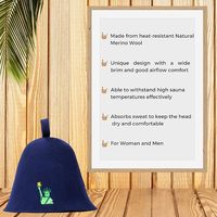Chapeau de sauna thermique de luxe avec logo personnalisé, 100% laine naturelle, résistant à la chaleur, séchage rapide, bonnet Banya pour sauna russe et finlandais