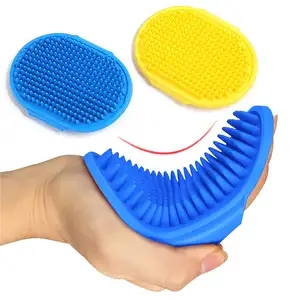 TPR Dog Hair Remover Fur Cleaning Bath Brush Cat Grooming Comb Pet Shower Massage Brush