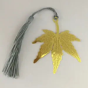 Segnalibri promozionali con nappa in oro placcato fiore pressato segnalibro per regalo