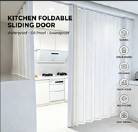 Porte coulissante pliante en PVC décorative moderne sur mesure pour l'intérieur, avec revêtement imperméable, pour la séparation des espaces du salon