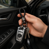 Porte-clés en corde de haute qualité, tressé, moderne et minimaliste, avec boucle en alliage de zinc, pendentif pour clés de voiture, en stock