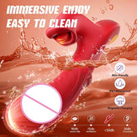 Vibromasseur Dildo avec anneau coulissant, vibromasseur lapin vibrant pour la stimulation orale, pour femmes et couples, jeux synchronisés IA, jouet sexuel pour femmes