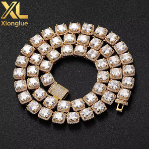 Cadena Cubana de Tenis de Alta Gama Estilo Hip Hop con Eslabones Engastados, de Cobre Antideslustre, 24 Pulgadas, con Ajuste por Tensión, Collares de Moda Unisex al por Mayor - Product Image 4