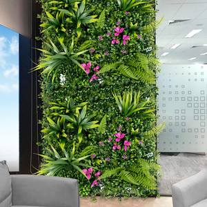 P206 nuovo arrivo primavera finta verde lascia erba sfondo naturale piante miste UV-Anti erba artificiale sfondo muro - Product Image 1