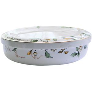 7 pouces approfondi porcelaine assiette assiette assiette ménage bol en céramique avec couvercle plat profond assiette à soupe bol à soupe oeuf crème anglaise - Product Image 5