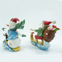 Décoration de Noël résine Hawaii Père Noël Bonhomme de neige aller surfer