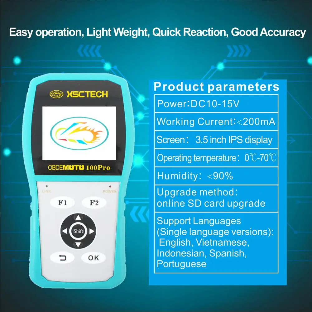 Portable MST-100Pro Full Version Motorcycle Scanner Universal Fault Code Scanner tool