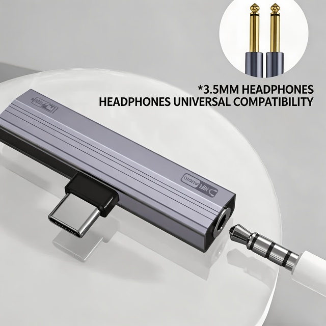 USB-C to 3.5mm Jack Adapter, 2-in-1 Audio & Charging Converter, HiFi Sound, Compatible with Most Phones