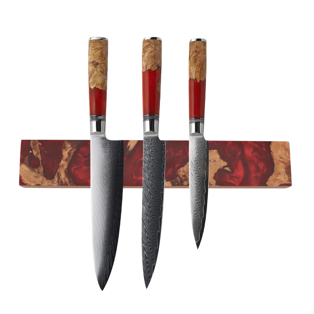 KITCHENCARE Cuchillo de resina de madera Pakka de 11,81 pulgadas Tira magnética Potente soporte de cuchillo magnético para cuchillos de cocina