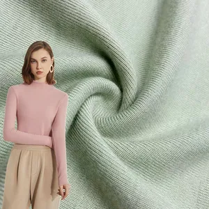 High Quality Ribbed 94/6 Viscose Spandex 270gsm Knit 1*1 Soft Rayon Jersey Rib Fabric For Loungewear Tops