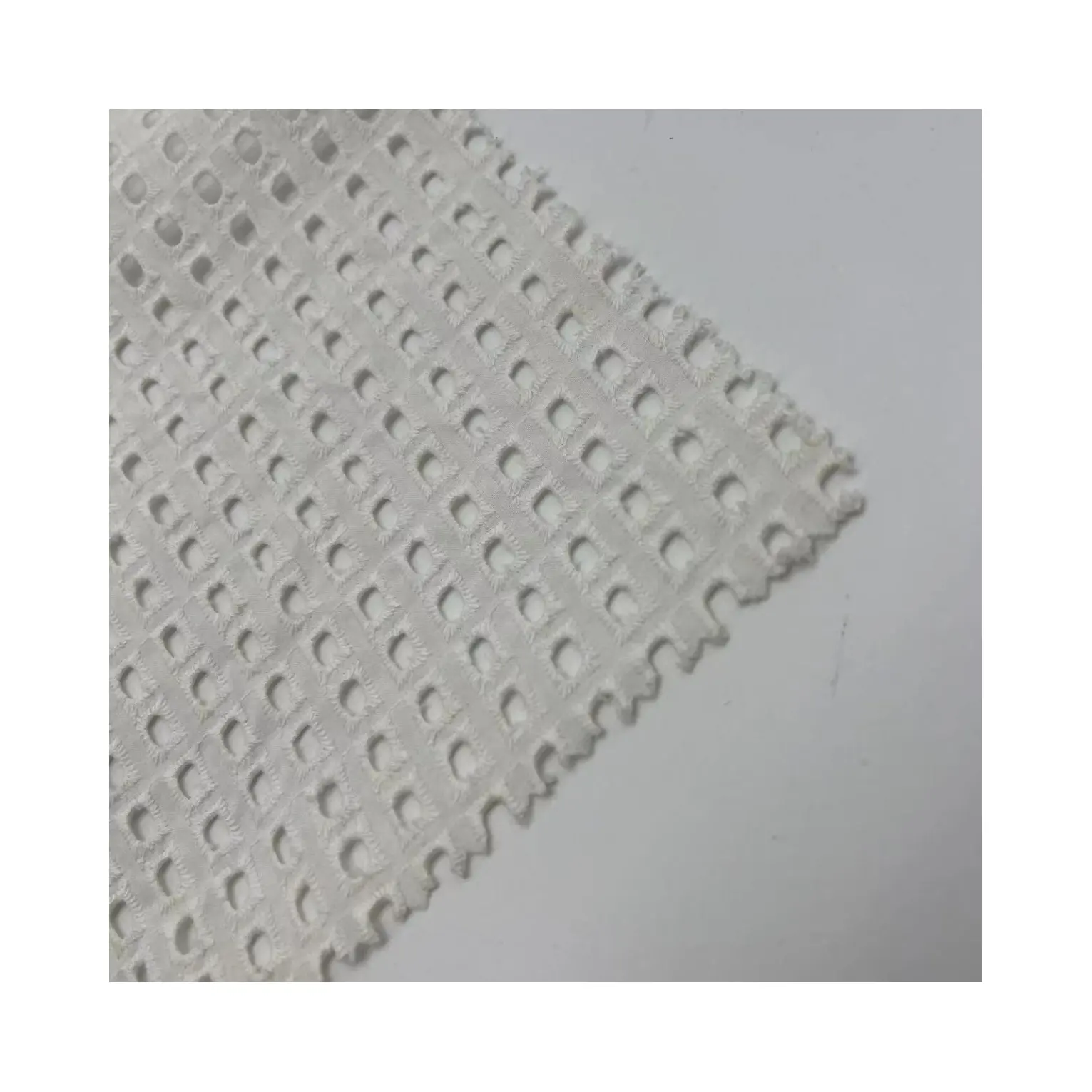 Disegno popolare modello quadrato 100% cotone colore bianco ricamo morbido per il panno della tenda