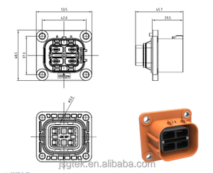 Hochspannung stecker 4 Pins Hochs trom für Elektro fahrzeug HVC530-46A IP67 mit HVIL für EV-Batterie pack, OBC, PDU - Product Image 3