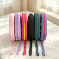 Sac de rangement pour lunettes de soleil pour femmes, modèle n° 3 étuis à lunettes portables en silicone résistant aux chocs avec boucle de suspension et fermeture éclair