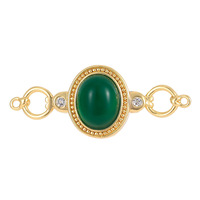 Anneaux doubles plaqués or 14 carats, fermoir rond en agate bleue et verte, accessoires de bijoux faits à la main pour bracelets et colliers, vente en gros