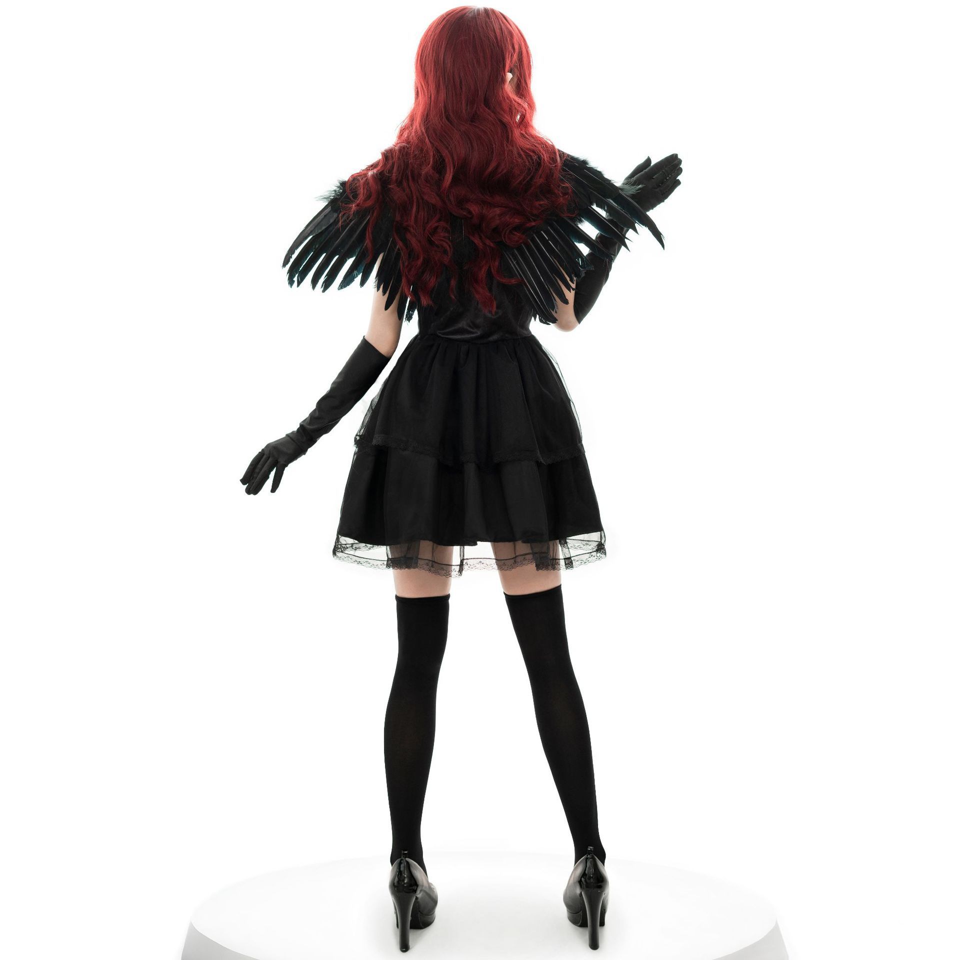 open lace back dress Shop Gothic Vampire Costume, Adult Halloween Costume, Black & Red Corset and Skirt Set, Dark Angel Costume, Priestess Dress, Dark Fairy Gown -