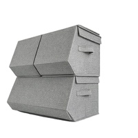 Boîte de rangement pliable et empilable pour vêtements avec couvercle rabattable pour la literie et la cuisine