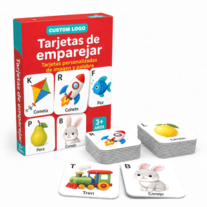 Cartes d'apprentissage éducatives pour enfants avec logo personnalisé, cartes d'association espagnoles, cartes flash pour l'apprentissage des images et des <span class=keywords><strong>mots</strong></span> pour les tout-petits - Product Image 1