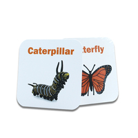 Vente en gros de cartes Flash personnalisées avec des animaux et des insectes pour enfants, impression de jeux éducatifs pour enfants