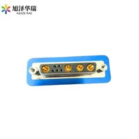 Connecteurs hermétiques à traversée de câble D-SUB 9W4 à disposition mixte avec 4 contacts d'alimentation et 5*5A scellés à l'époxy