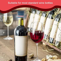 Bouchon de bouteille de vin en silicone réutilisable, accessoires pour le vin, protection contre la poussière et la fuite, pour garder le vin frais, bouchon de champagne magique