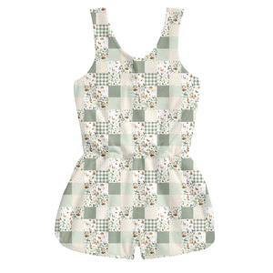 Combinaison sans manches en soie de lait pour enfants, Combinaison courte imprimée pour filles, Combinaison pour enfants personnalisée OEM ODM - Product Image 1