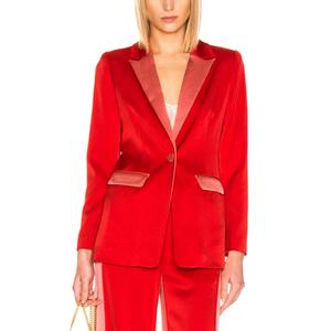 Nouvel Arrivage Ensemble de Costume d'Affaires pour Femme de Haute Qualité, Veste à Revers Élégante et Pantalon Droit à Jambes Larges, Ensemble Deux Pièces en Velours pour Femme - Product Image 2