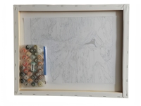 Peinture par numéros imprimée avec cadre en bois, kit d'art sur toile de coton - Paysage moderne, décoration intérieure, kit cadeau