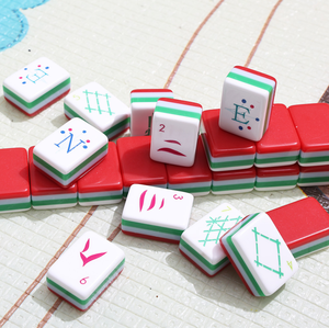 Mahjong Americano Moderno Rojo, Fichas <span class=keywords><strong>de</strong></span> Cristal/PU <span class=keywords><strong>de</strong></span> 4 Capas con 160 Cartas Grabadas, Juego Plegable Portátil <span class=keywords><strong>de</strong></span> Lujo e Idea <span class=keywords><strong>de</strong></span> <span class=keywords><strong>Regalo</strong></span> <span class=keywords><strong>de</strong></span> Navidad - Product Image 5