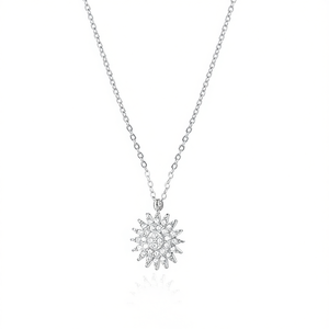 Collier pendentif étoile Amy Amy en argent 925 plaqué rhodium avec cristaux de strass, style classique pour tous les jours - Product Image 3