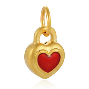 2025 esmalte artesanal 24K oro puro popular amor corazón forma pulsera cuentas accesorios de joyería de lujo - Product Image 1