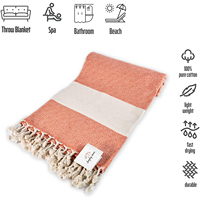 High Quality 100% Cotton Turkish Beach Towel Large 100*180cm Striped Plaid Design Custom Logo for Spa Swimming Pool Gym Travel