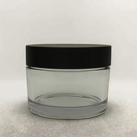 Cali Packs - Frascos de Vidrio Transparente de 60 ml con Tapa de Plástico, Capacidad de 50 g, Etiquetas para el Cuidado de la Piel y Uso Cosmético, para Crema de Ojos