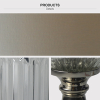 Lampes de table contemporaines à corps en verre en métal argenté Led pour chambre à coucher vente en gros