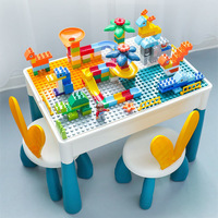 Table de construction en blocs de plastique de grande taille, jouet éducatif multifonctionnel à assembler, unisexe (0-3 mois), 40 pièces, animaux, nature