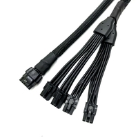 Cable de Extensión PCI-e 5.0 para GPU, 16 Pines (12+4) 12VHPWR Macho, PCIE 5.0 4x6 Pines Macho, Cable con Funda de PVC de 16AWG, 3A, Carga Rápida para Computadora